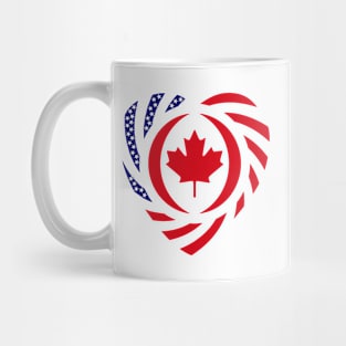 Canadian American Multinational Patriot Flag (Heart) Mug